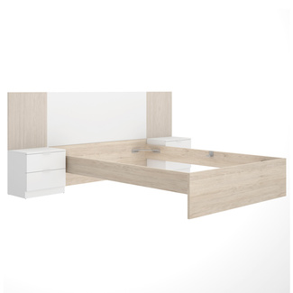 Conjunto Dormitorio Matrimonio Loma Pack 2 Blanco Alistonado 