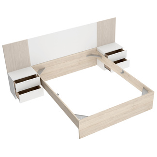 Conjunto Dormitorio Matrimonio Loma Pack 2 Blanco Alistonado 