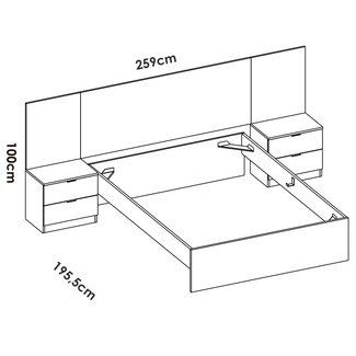 Conjunto Dormitorio Matrimonio Loma Pack 2 Blanco Alistonado 