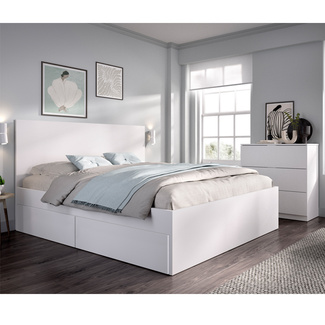 Conjunto Dormitorio Matrimonio Lago Pack 1 Blanco 