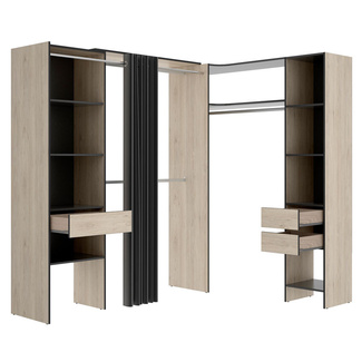 Armario Vestidor Suit Rinconero 2 Columnas 3 Cajones 