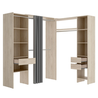 Armario Vestidor Suit Rinconero 2 Columnas 3 Cajones 