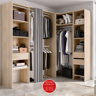 Armario Vestidor Suit Rinconero 2 Columnas 3 Cajones 