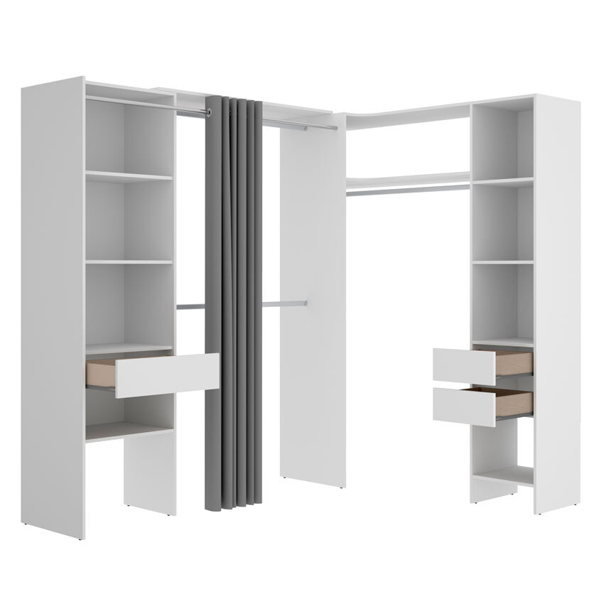 Armario Vestidor Suit Rinconero 2 Columnas 3 Cajones 