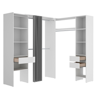 Armario Vestidor Suit Rinconero 2 Columnas 3 Cajones 