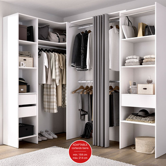 Armario Vestidor Suit Rinconero 2 Columnas 3 Cajones 