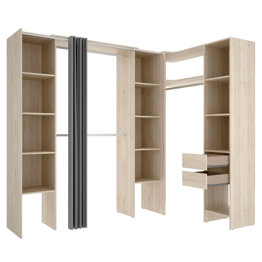 Armario Vestidor Suit Rinconero 3 Columnas 2 Cajones 