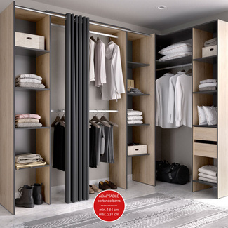 Armario Vestidor Suit Rinconero 3 Columnas 2 Cajones 