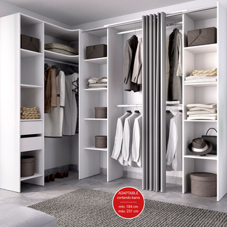 Armario Vestidor Suit Rinconero 3 Columnas 2 Cajones 
