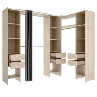 Armario Vestidor Suit Rinconero 3 Columnas 6 Cajones 