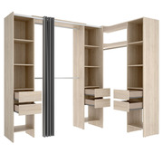 Armario Vestidor Suit Rinconero 3 Columnas 6 Cajones 