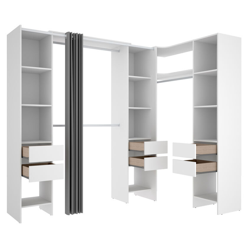 Armario Vestidor Suit Rinconero 3 Columnas 6 Cajones 