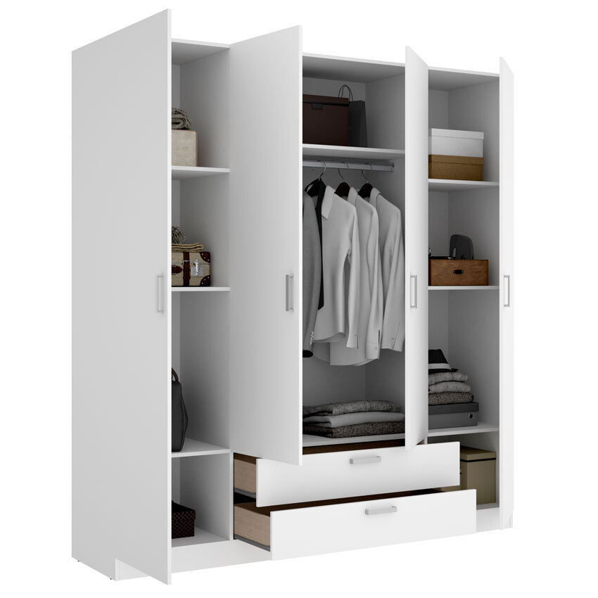 Armario Maxi Blanco 4 Puertas 2 Cajones 