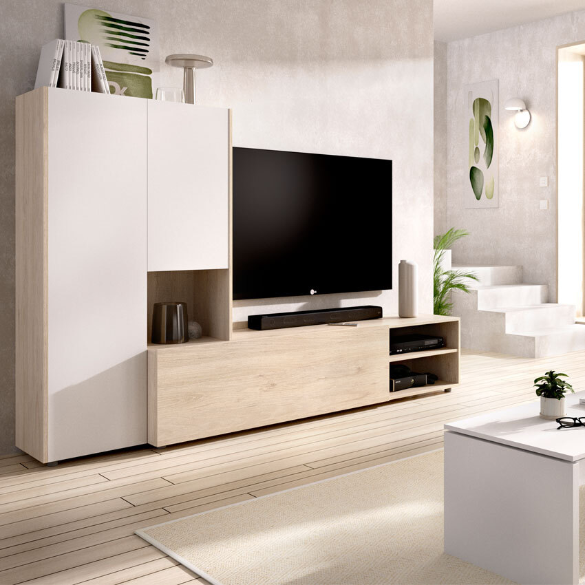 Conjunto Salón Kei Natural Blanco