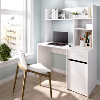 Mesa Escritorio Bali con Altillo Blanco 