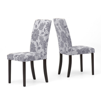 Pack de 2 Sillas Dianna Gris Patas en Madera Maciza Color Wengué 