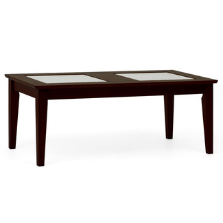 Mesa de Centro Estilo Contemporáneo 120x60x46 en Maderas Naturales Wengué  