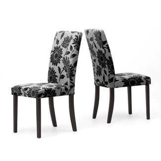Pack de 2 Sillas Dianna Negro Patas en Madera Maciza Color Wengué 