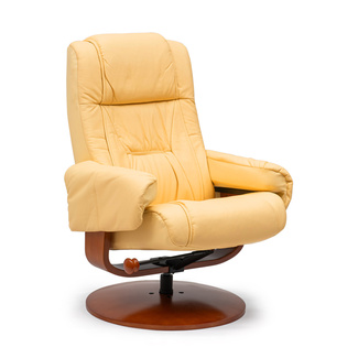 Sillón de Relax Kemi con Otomana Reclinable Polipiel Mantequilla 