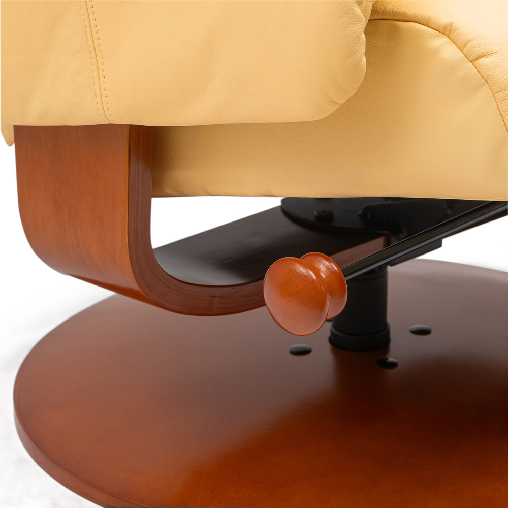Sillón de Relax Kemi con Otomana Reclinable Polipiel Mantequilla 