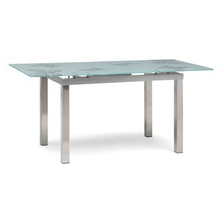 Mesa Comedor Cristal y Acero 140x85x75cm Extensible a 170 cm 