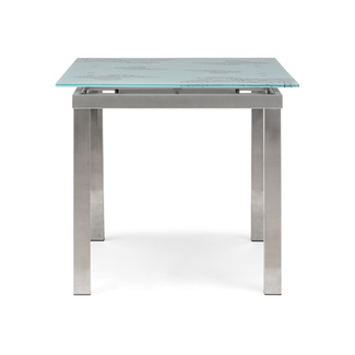 Mesa Comedor Cristal y Acero 140x85x75cm Extensible a 170 cm 