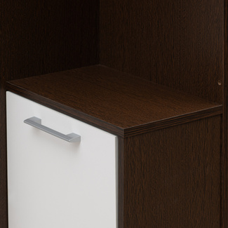 Mueble de Entrada, Armario Recibidor, Colgador Espejo y Zapatero Blanco y Wengué 