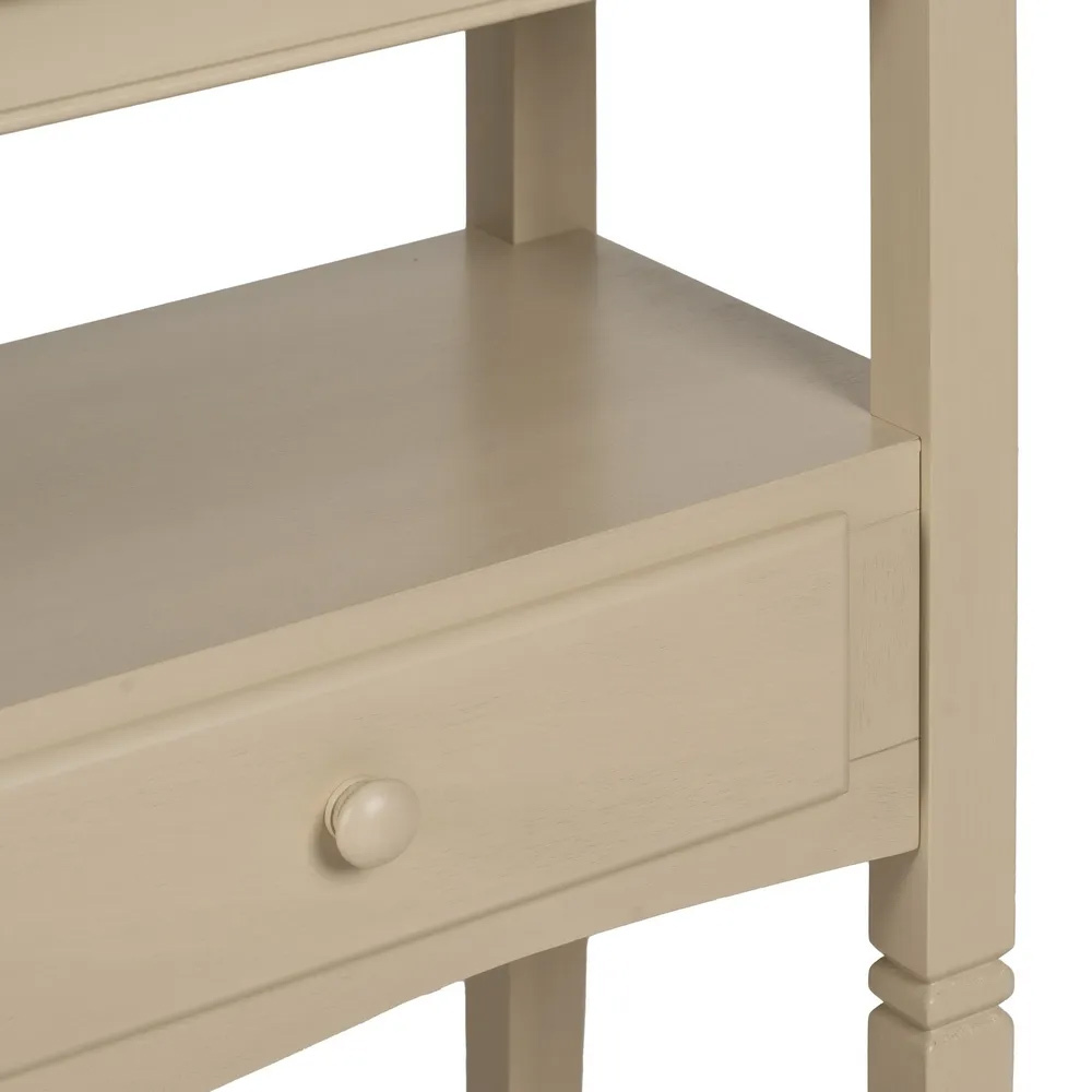 Consola de Madera DM Crema 2 Cajones 33 x 90 x 75 cm 