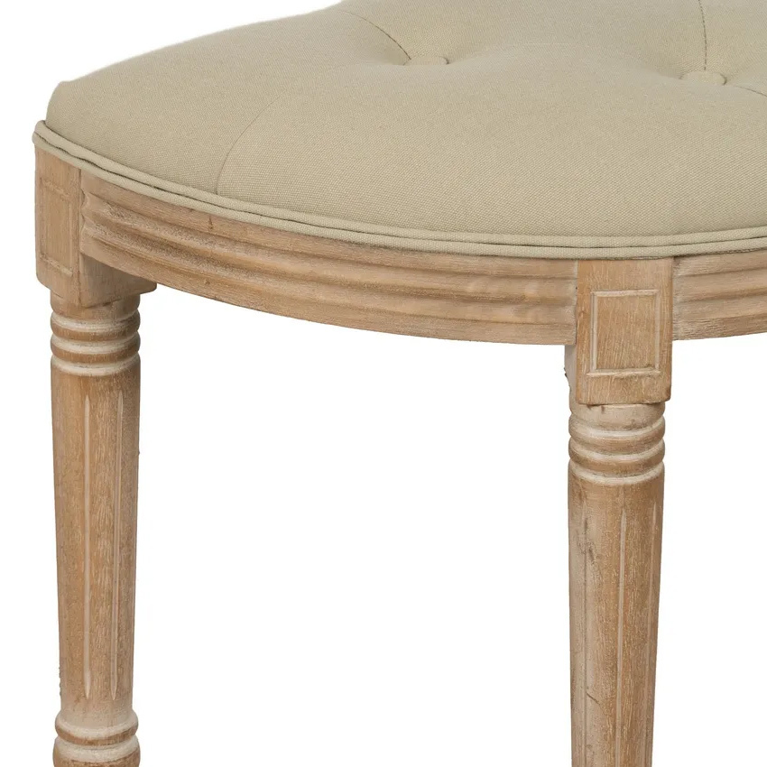 Banqueta de Madera de Caucho Beige 36 x 70 x 48 cm 
