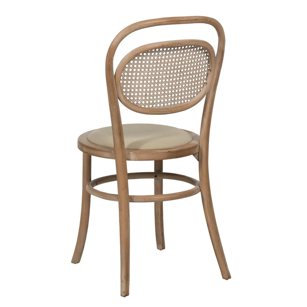 Silla de Madera de Caucho Asiento de Tejido 41 x 41 x 89 cm 