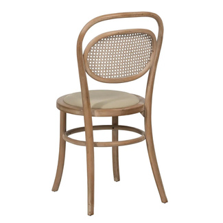 Silla de Madera de Caucho Asiento de Tejido 41 x 41 x 89 cm 