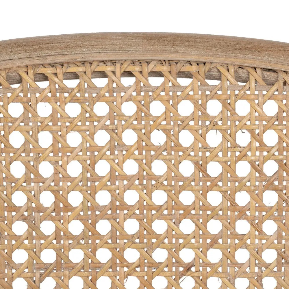 Silla de Madera de Caucho Asiento de Tejido 41 x 41 x 89 cm 