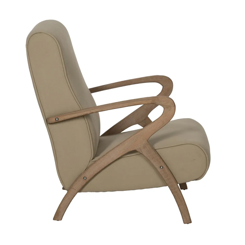 Sillón de Madera de Caucho Natural 55 x 57 x 85 cm 