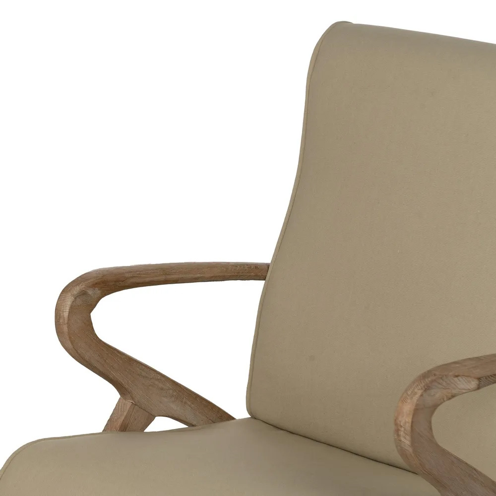 Sillón de Madera de Caucho Natural 55 x 57 x 85 cm 