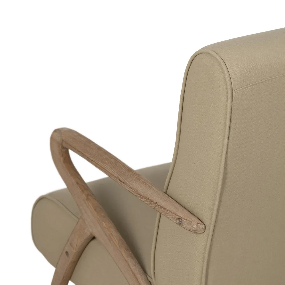 Sillón de Madera de Caucho Natural 55 x 57 x 85 cm 