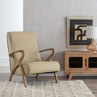 Sillón de Madera de Caucho Natural 55 x 57 x 85 cm 