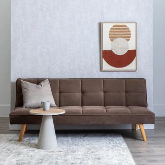 Sofá Cama Madera de Eucalipto y Poliéster 84 x 175 x 73 cm 