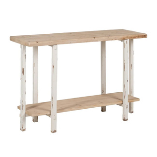 Consola de Madera de Abeto Blanco Natural 40 x 120 x 80 cm 