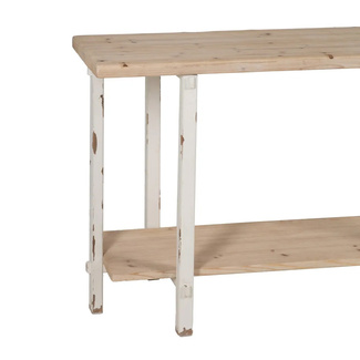 Consola de Madera de Abeto Blanco Natural 40 x 120 x 80 cm 