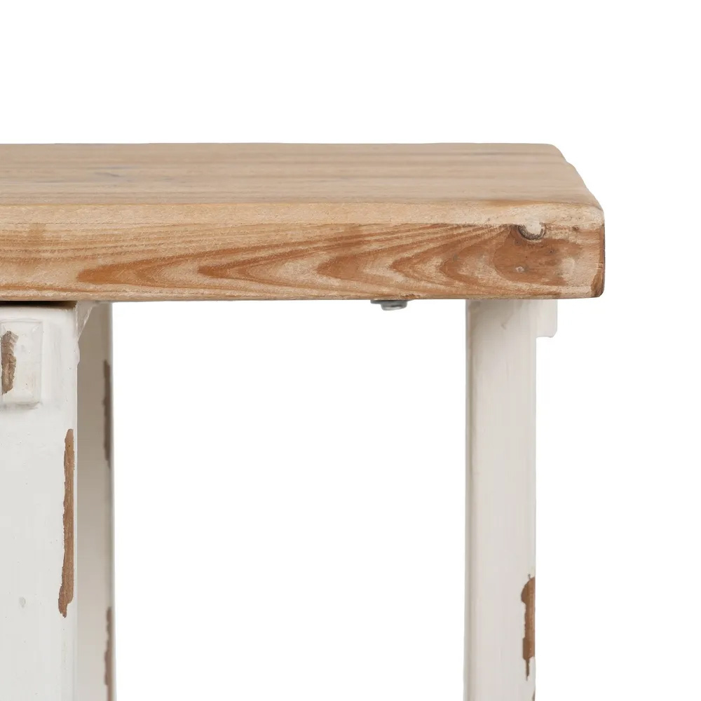 Consola de Madera de Abeto Blanco Natural 40 x 120 x 80 cm 
