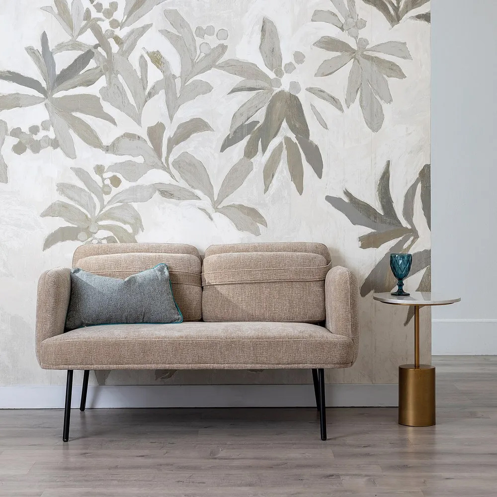 Sofá de Poliéster Beige 72 x 127 x 73 cm