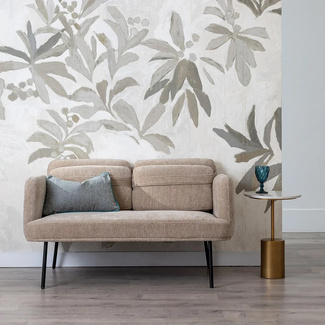 Sofá de Poliéster Beige 72 x 127 x 73 cm