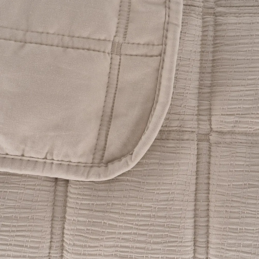 Colcha Dormitorio de Poliéster y Microfibra Beige 