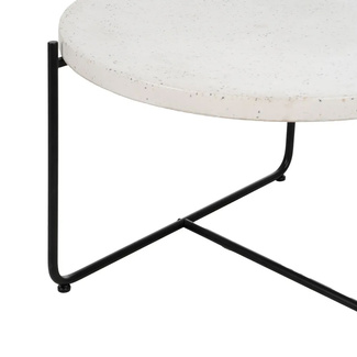 Mesa de Centro de Magnesio Blanco Negro 68 x 68 x 44 cm 