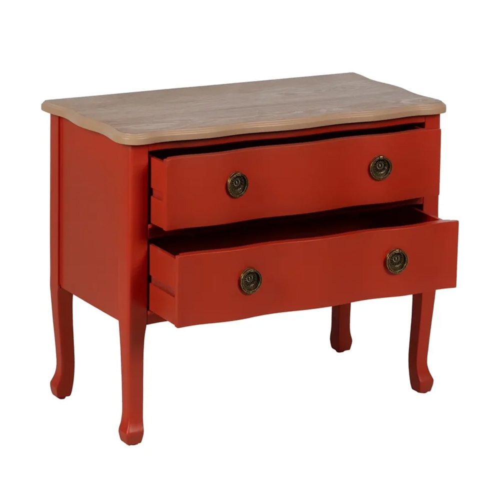 Mesita de Noche de Madera 2 Cajones 38 x 80 x 65,5 cm 