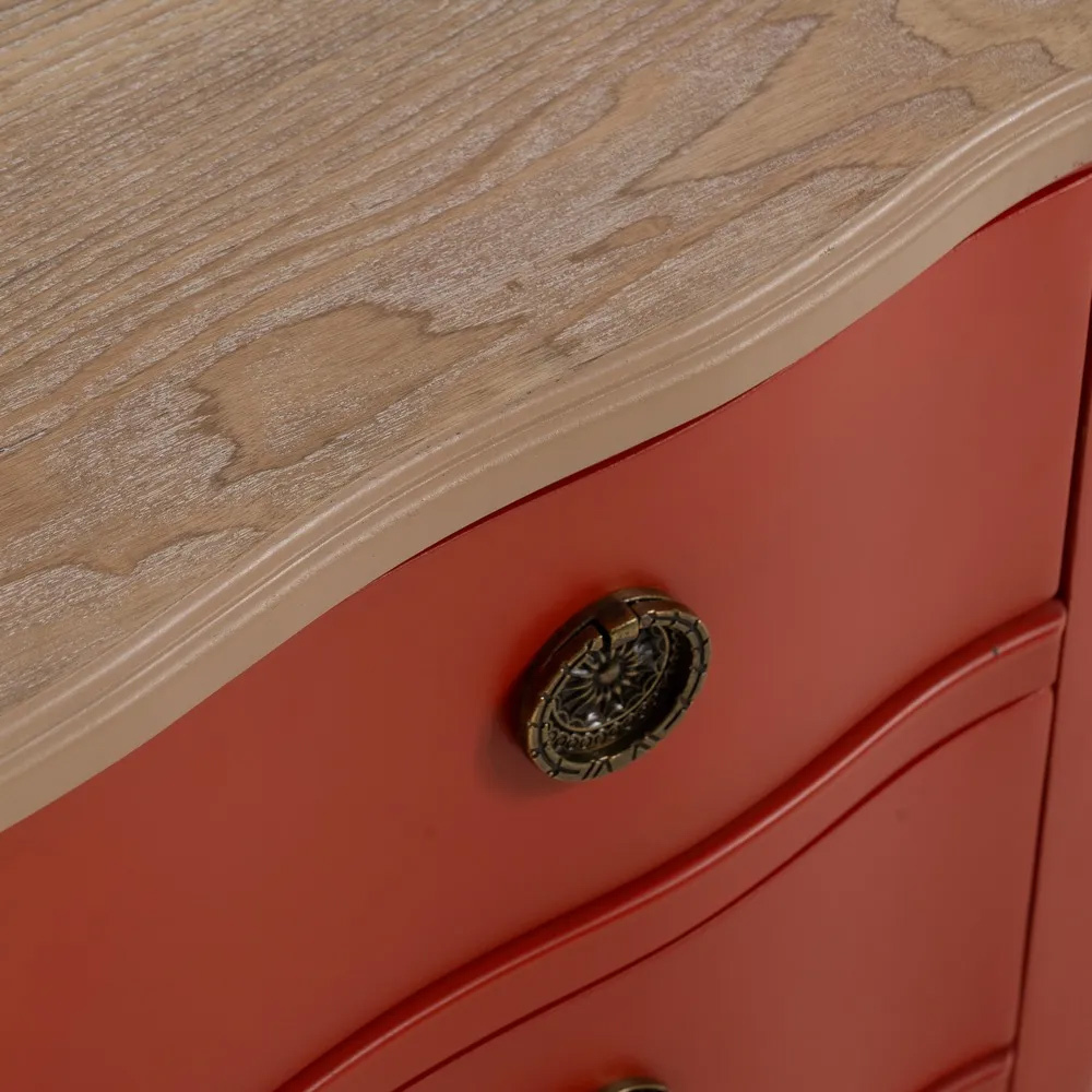 Mesita de Noche de Madera 2 Cajones 38 x 80 x 65,5 cm 