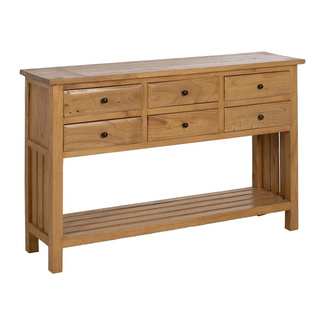 Consola de Madera de Mindi 6 Cajones 35 x 130 x 85 cm 