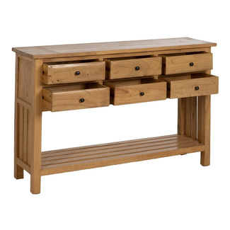 Consola de Madera de Mindi 6 Cajones 35 x 130 x 85 cm 
