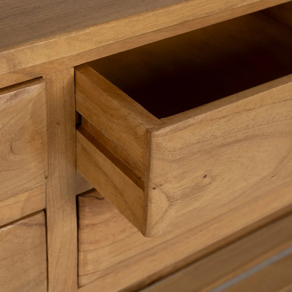 Consola de Madera de Mindi 6 Cajones 35 x 130 x 85 cm 