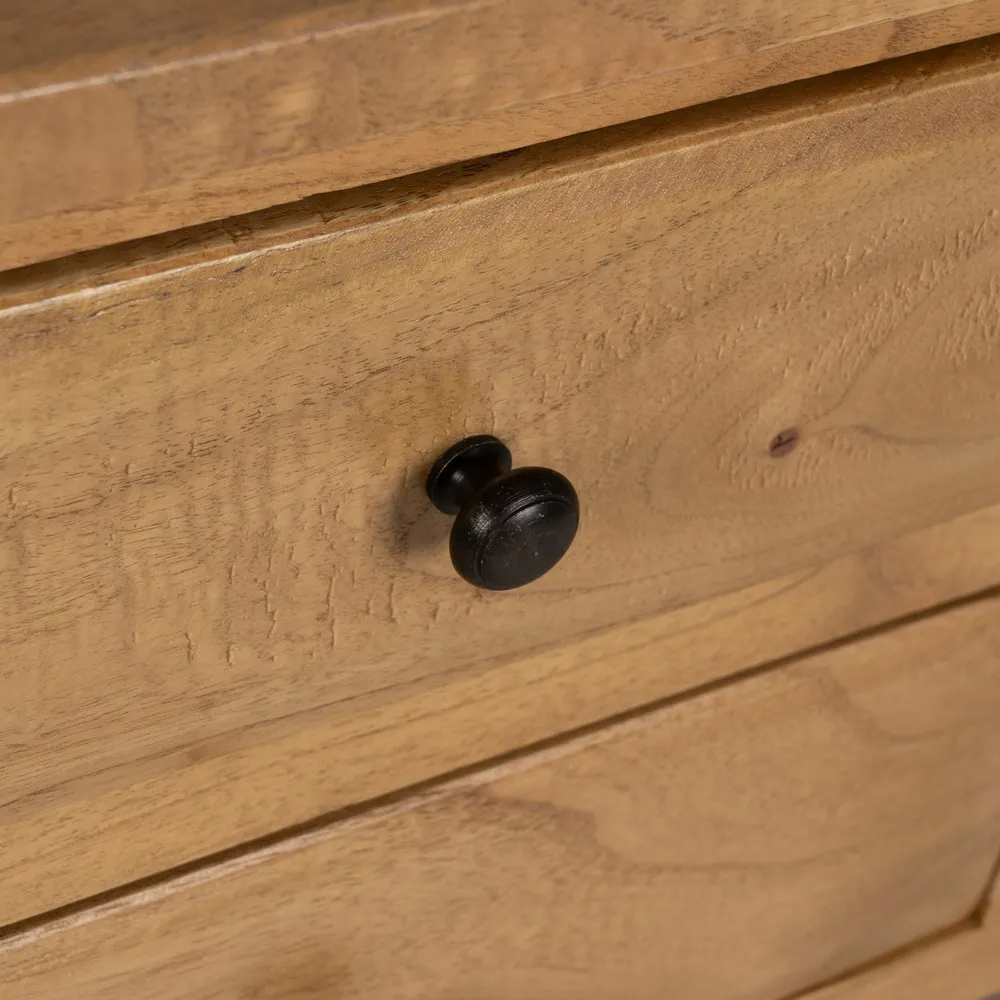 Consola de Madera de Mindi 6 Cajones 35 x 130 x 85 cm 